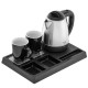 Adler AD 1354 Hotel kettle stainless steel 1.2 L + tray with cups black, steel