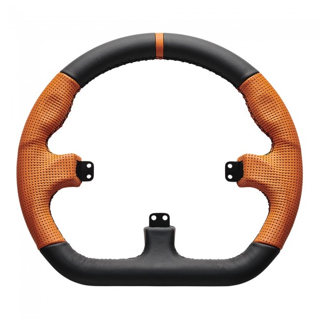 Asetek Closed D Orange Leather Rim Racing wheel