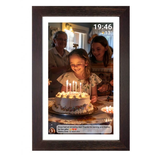 Denver PFF-1543DW digital photo frame Brown 39.6 cm (15.6