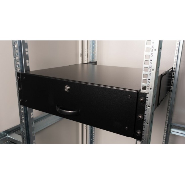 Equip Lockable Drawer 19', 3U, RAL9005 Black