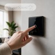 Qoltec 52711 Smart Touch 1-Gang Light Switch | Wi-Fi | Timer | Tuya | Smart Life | Tempered Glass | Black