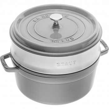 STAUB La Cocotte cast iron round pot with insert 40508-819-0 - 3.8 ltr. graphite