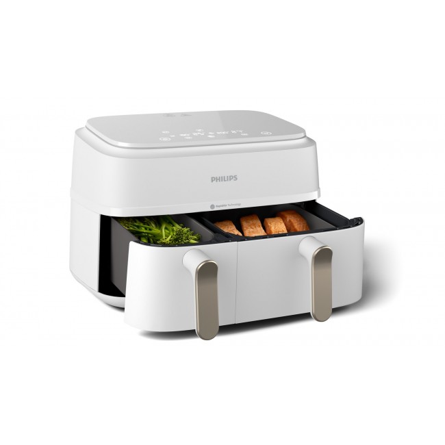 Philips 3000 series NA353/10 fryer Double 9 L Stand-alone 2750 W Hot air fryer Silver, White