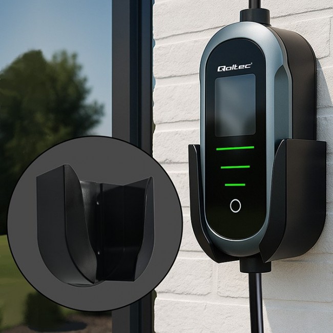 Qoltec Mobilna adowarka do samochodu elektrycznego EV i hybryd z regulacją 2w1 Typ2 | 7kW | 230V | CEE 32A | Wi-fi | TUYA | SMART LIFE | LCD | Przeno na | Wallbox | 5m