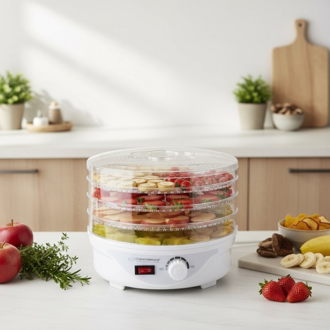 Esperanza EKD003 food dehydrator Transparent, White 250 W