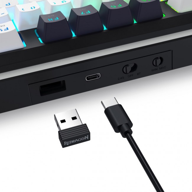REDRAGON K746WB-RGB-PRO keyboard USB + RF Wireless + Bluetooth Black