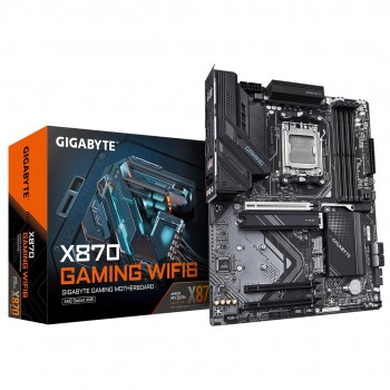 GIGABYTE X870 GAMING WIFI6 Motherboard - Supports AMD Ryzen 9000 CPUs, 8+2+2 phases VRM, up to 8000MHz DDR5 (OC), 1xPCIe 5.0 + 2xPCIe 4.0, Wi-Fi 6, 2.5GbE LAN, USB 4