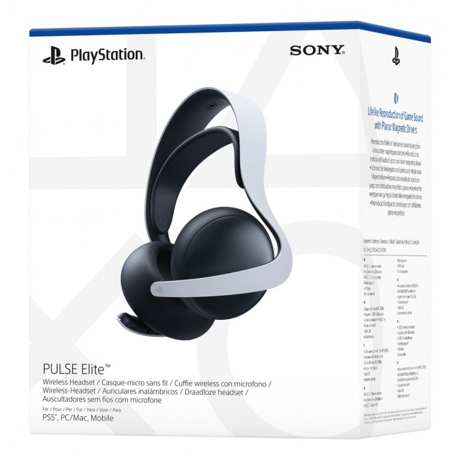Sony PULSE Elite Headset Wireless Head-band Gaming Bluetooth Black, White