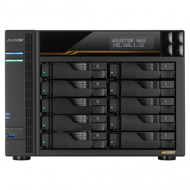 Asustor LOCKERSTOR 10 Gen3 NAS Desktop AMD Ryzen V3C14 16 GB DDR5 ADM Black