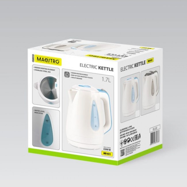 Electric Kettle MAESTRO MR-031-BLUE 1.7 L 2200 W