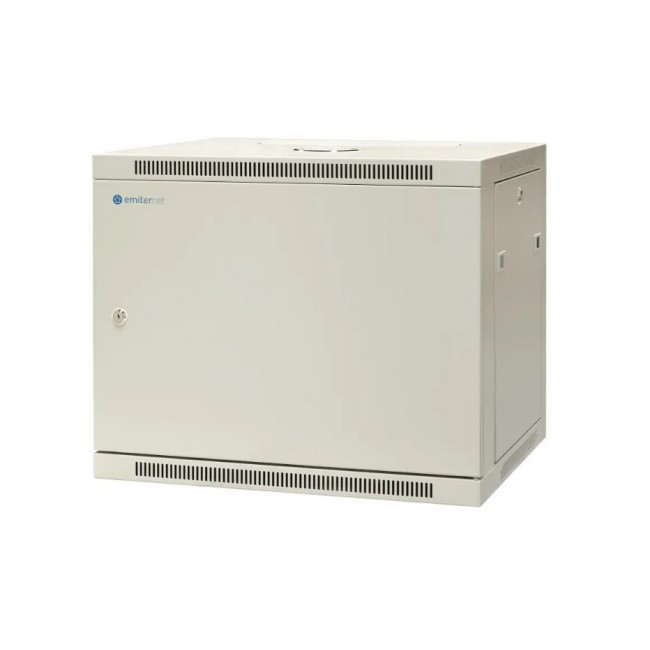 EMITERNET Single hanging cabinet 19'' 9U, full sheet metal door, 600 450 500mm width/depth/height. EM/AP6409-B