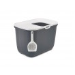 SAVIC HOP Anthracite with White Lid Cat Litter Tray 58.5x39x39.5 cm 1 pc.
