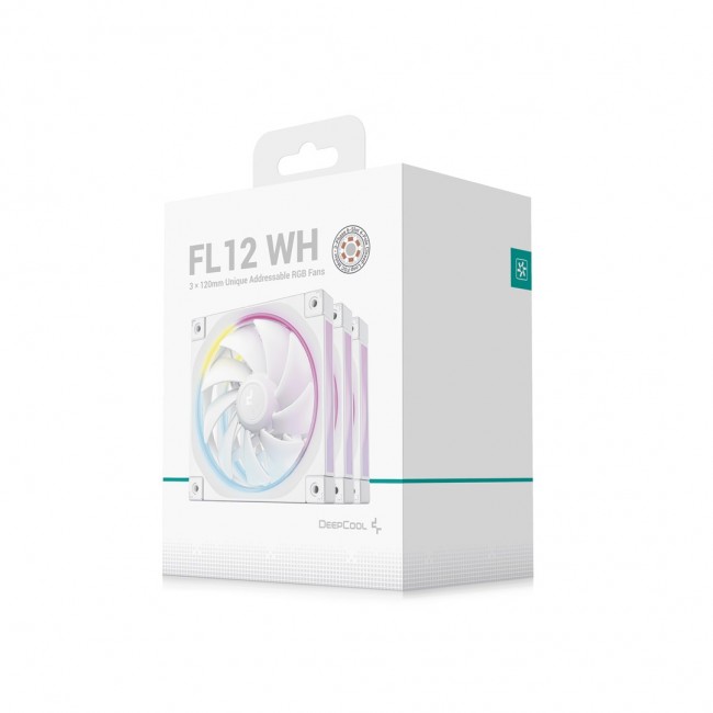 DeepCool FL12 WH-3 in 1 Computer case Fan 12 cm White 3 pc(s)