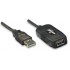 Manhattan USB-A to USB-A Extension Cable, 10m, Male to Female, Active, 480 Mbps (USB 2.0), Daisy-Chainable, Built In Repeater, Hi-Speed USB, Black, Three Year Warranty, Equivalent to USB2AAEXT10M.