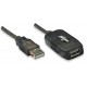 Manhattan USB-A to USB-A Extension Cable, 10m, Male to Female, Active, 480 Mbps (USB 2.0), Daisy-Chainable, Built In Repeater, Hi-Speed USB, Black, Three Year Warranty, Equivalent to USB2AAEXT10M.
