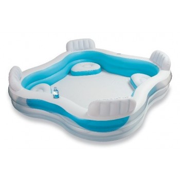 Intex 56475 above ground pool Inflatable pool Square 990 L Blue, White