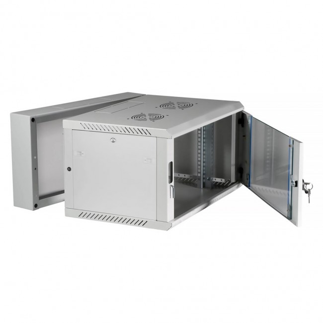 Extralink Rackmount cabinet 6U 600x600 AZH Gray wall mounted, swing type