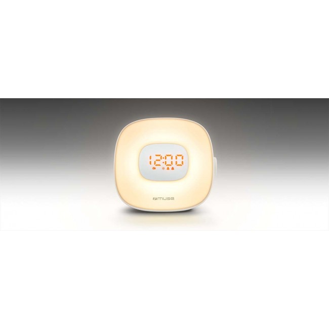 Muse Light ML-198 CR Radio Alarm Clock, White