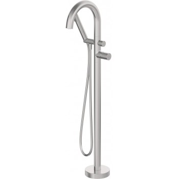 Freestanding bath faucet with shower set