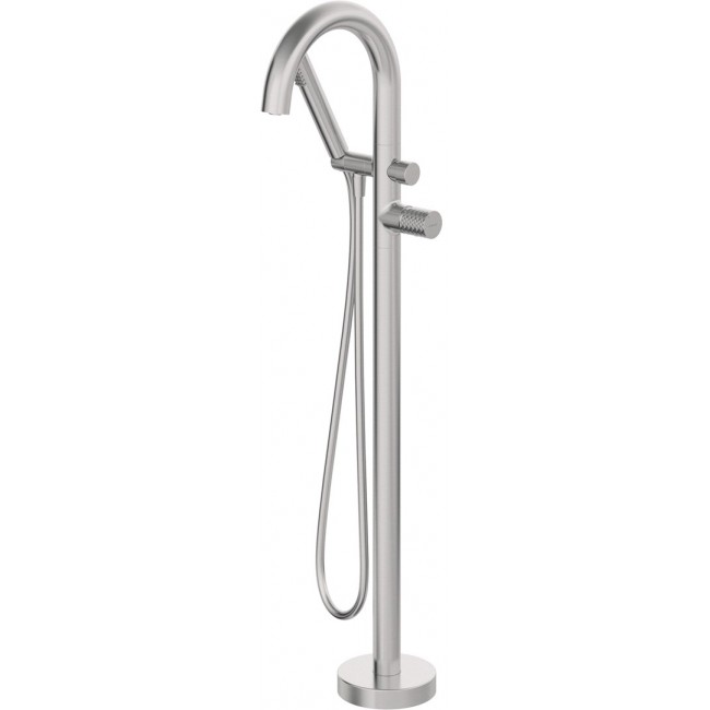 Freestanding bath faucet with shower set