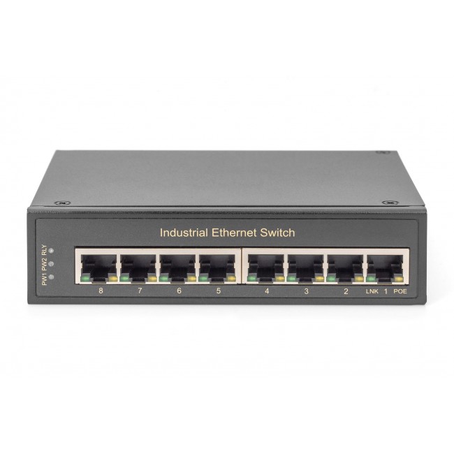 Digitus 8 port Gigabit Ethernet network switch, industrial, unmanaged
