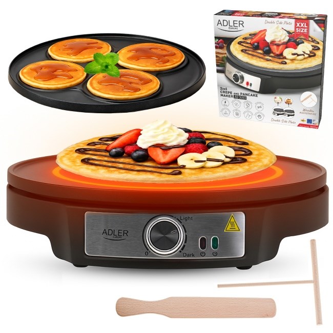 Adler AD 3093 Double-Sided Electric Pancake Maker 2 in 1 Black Adler AD 3093 Double-Sided Electric Pancake Maker 2 in 1 Black