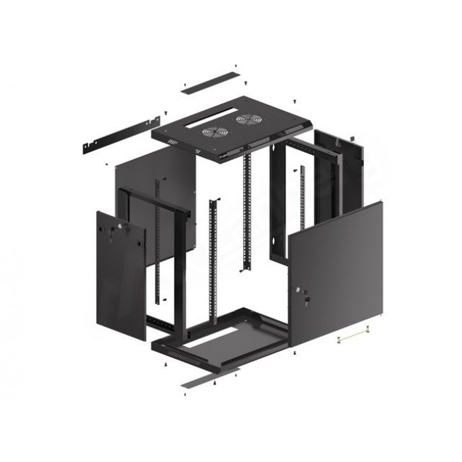 Lanberg WF01-6412-00B rack cabinet 12U Wall mounted rack Black