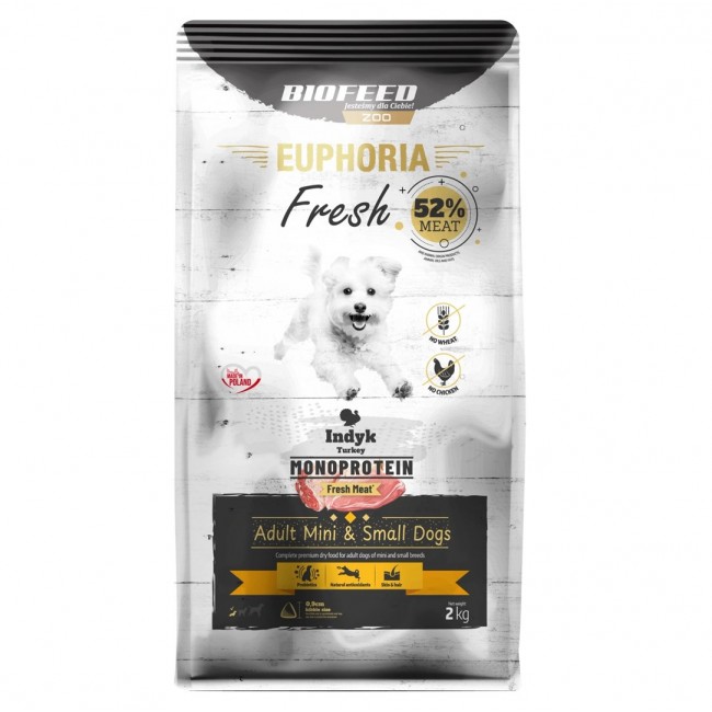 BIOFEED Euphoria Fresh Adult Mini & Small Monoprotein Turkey - dry dog food - 2kg