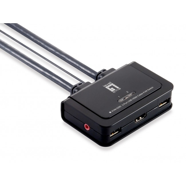 LevelOne 2-Port USB HDMI Cable KVM Switch