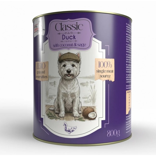 SYTA MICHA Classic Mono Duck with coconut - wet dog food - 800g SYTA MICHA Classic Mono Duck with coconut - wet dog food - 800g