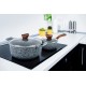 PROMIS Set of pots GRANITE, saucepan 16 cm, pots 20,24,28 brown handles