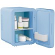 ELLE 4L mini fridge with LED make-up mirror, blue ELLE 4L mini fridge with LED make-up mirror, blue