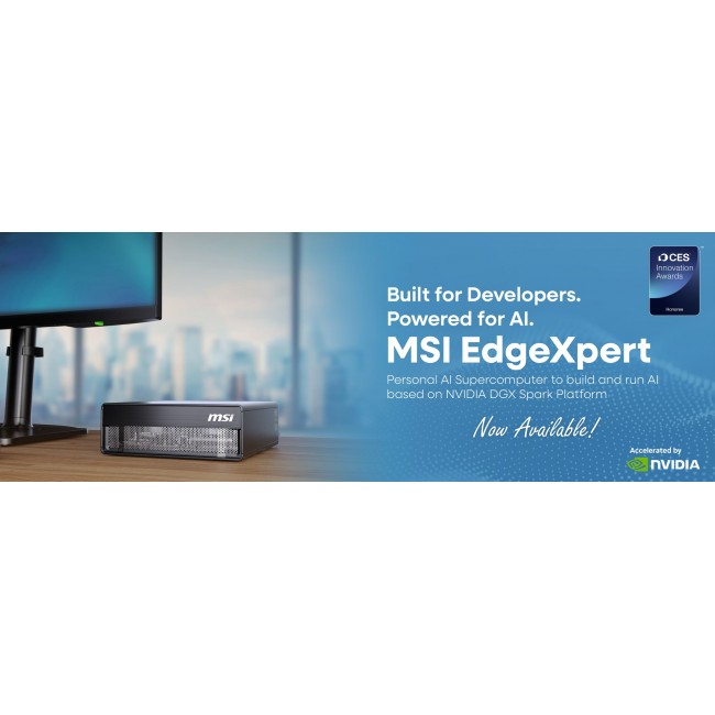 MSI EdgeXpert AI Supercomputer Desktop, NVIDIA DGX Spark GB10 Grace Blackwell Architecture, 128GB LPDDR5 Unify Memory, 4TB SSD, ARM CPU, WiFi 7, BT 5.3, NVIDIA DGX OS - EDGEXPERT NVIDIA DGX GB10 128GB 4TB