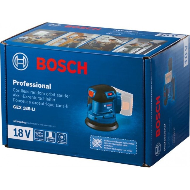 BOSCH. MIMOSA GRINDER 125mm GEX 185-LI SOLO ...
