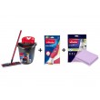 Vileda Ultramax Box flat mop with kitchen set | 1 pair of Universal gloves + 1 Actifibre Pro kitchen cloth