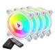 SAVIO FAN-01 WHITE 4-pack 120mm ARGB fan including controller and remote control SAVIO FAN-01 WHITE 4-pack 120mm ARGB fan including controller and remote control