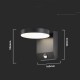Projector Fa ade Luminaire V-TAC 17W LED Motion Sensor Round Black IP65 VT-11020S-RD-B 4000K 2480lm