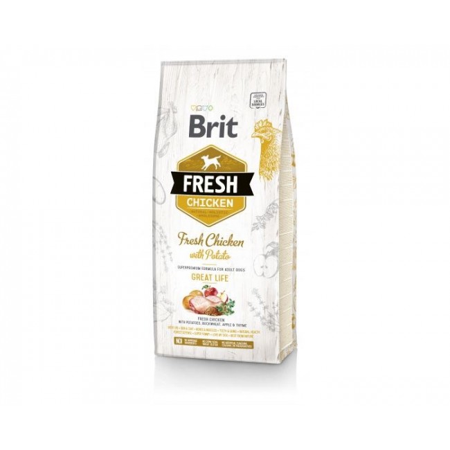 Brit Fresh 12 kg Adult Apple, Buckwheat, Chicken, Potato