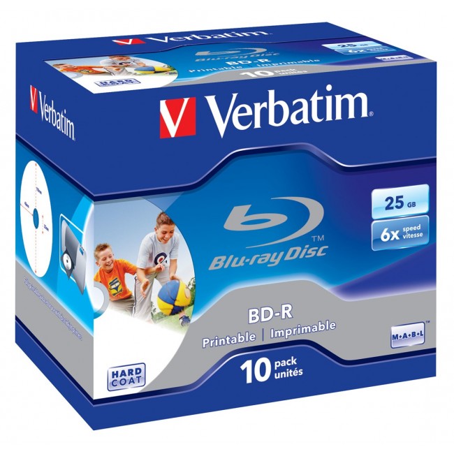 Verbatim BD-R SL 25GB 6x Printable 10 Pack Jewel Case 10 pc(s) Verbatim BD-R SL 25GB 6x Printable 10 Pack Jewel Case 10 pc(s)