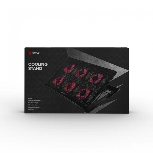 Laptop cooling pad, 6 backlit fans, 2000 RPM, SAVIO COS-01