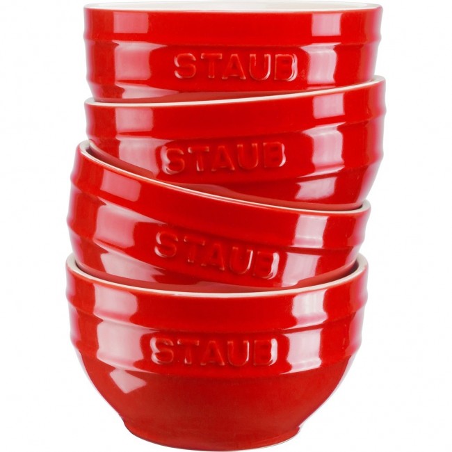 Staub Ceramique Bowl set 0.7 L Round Ceramic Red 4 pc(s) Staub Ceramique Bowl set 0.7 L Round Ceramic Red 4 pc(s)