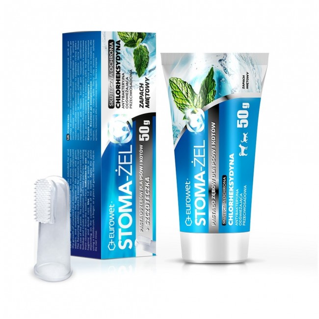 EUROWET Stoma- el Mint - toothpaste and toothbrush for dogs and cats - 50 mg