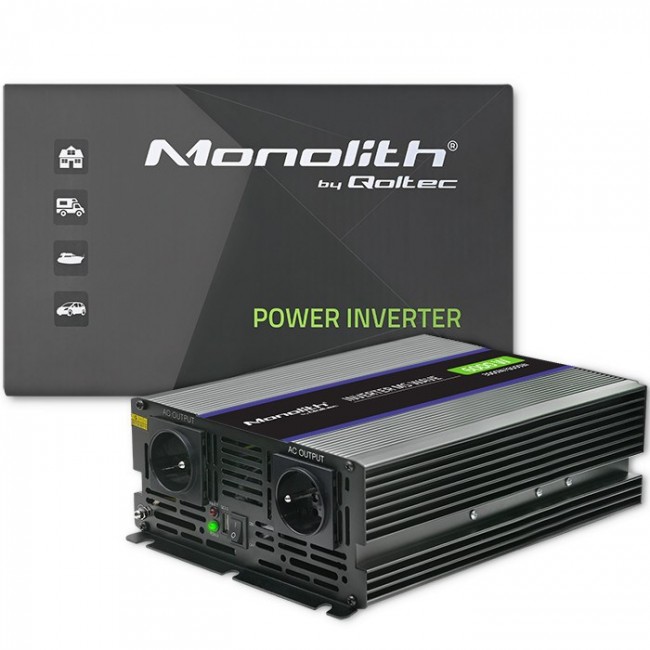 Qoltec Monolith 6000 MS Wave Voltage Converter | 12V to 230V | 3000/6000W | USB