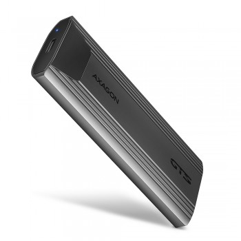 Axagon EEM2-GTS2 External USB-C 10Gbps metal box for M.2 NVMe & SATA SSD disks. Screwless