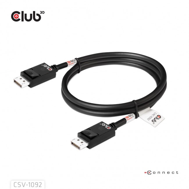 CLUB3D DisplayPort 2.1 Bi-Directional VESA DP80 Certified Cable 4K240Hz, 8K60Hz or 10K60Hz M/M 1.6m/5.25ft CLUB3D DisplayPort 2.1 Bi-Directional VESA DP80 Certified Cable 4K240Hz, 8K60Hz or 10K60Hz M/M 1.6m/5.25ft