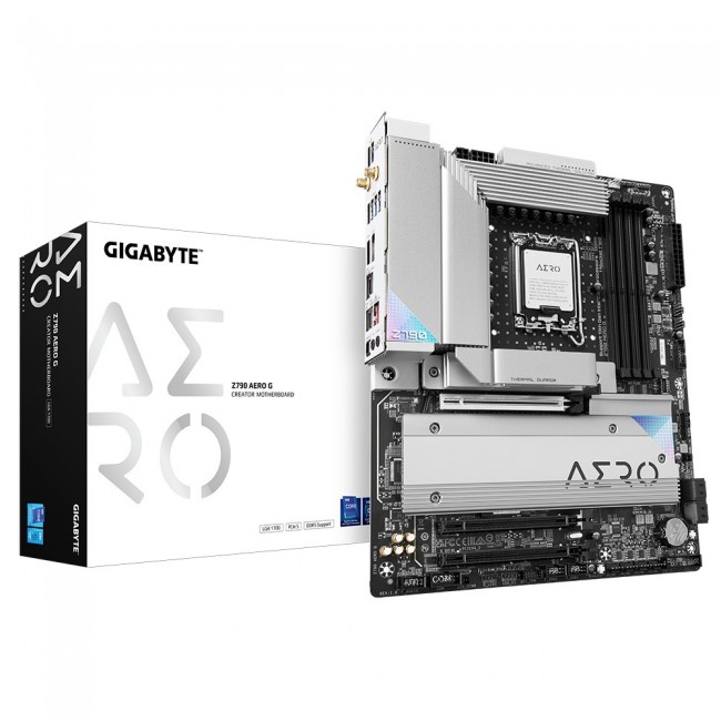 GIGABYTE Z790 AERO G Motherboard - Supports Intel Core 14th CPUs, up to 7600MHz DDR5 (OC), 1 PCIe 5.0+4xPCIe 4.0 M.2, Wi-Fi 6E, 2.5GbE LAN, USB 3.2 Gen 2x2 GIGABYTE Z790 AERO G Motherboard - Supports Intel Core 14th CPUs, up to 7600MHz DDR5 (OC), 1 PCIe 5.0+4xPCIe 4.0 M.2, Wi-Fi 6E, 2.5GbE LAN, USB 3.2 Gen 2x2