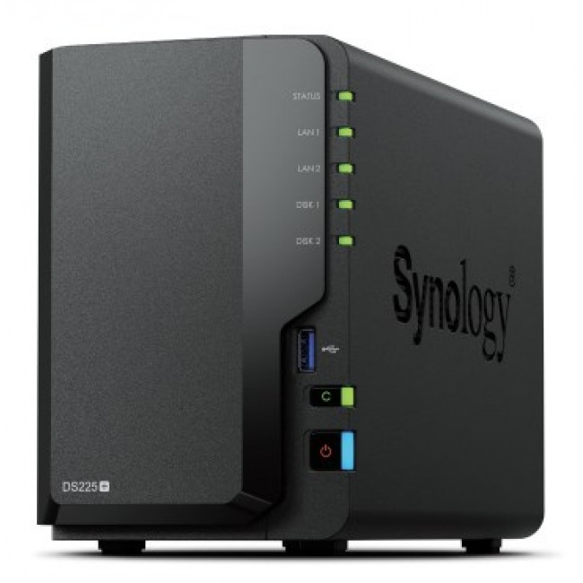 Synology DS225+ 2 Bay NAS Desktop Intel Celeron J4125 2 GB DDR4 Synology DSM Black Synology DS225+ 2 Bay NAS Desktop Intel Celeron J4125 2 GB DDR4 Synology DSM Black