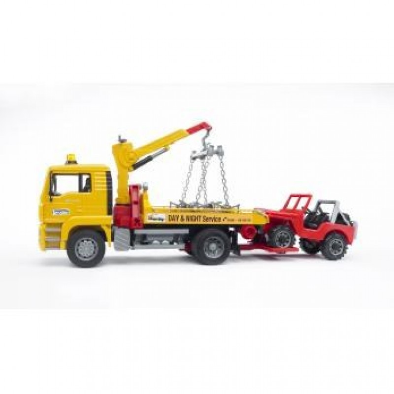 BRUDER MAN TGA Breakdown truck with cross country vehicle BRUDER MAN TGA Breakdown truck with cross country vehicle