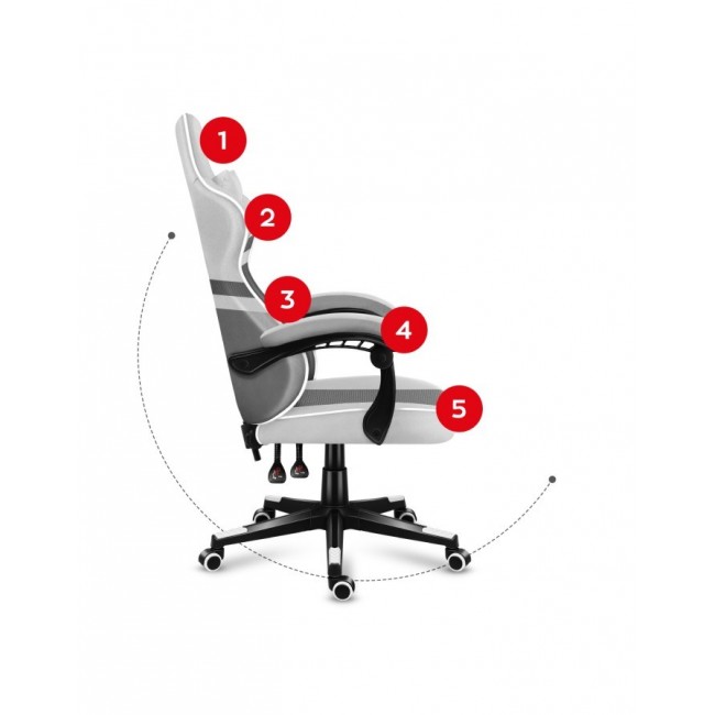 Huzaro FORCE 4.4 PC gaming chair Bucket (cradle) seat Grey, White