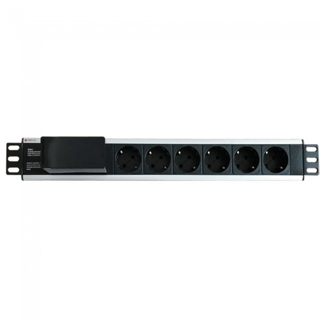 Techly I-CASE STRIP-16SH power distribution unit (PDU) 6 AC outlet(s) 1.5U Black, Silver Techly I-CASE STRIP-16SH power distribution unit (PDU) 6 AC outlet(s) 1.5U Black, Silver